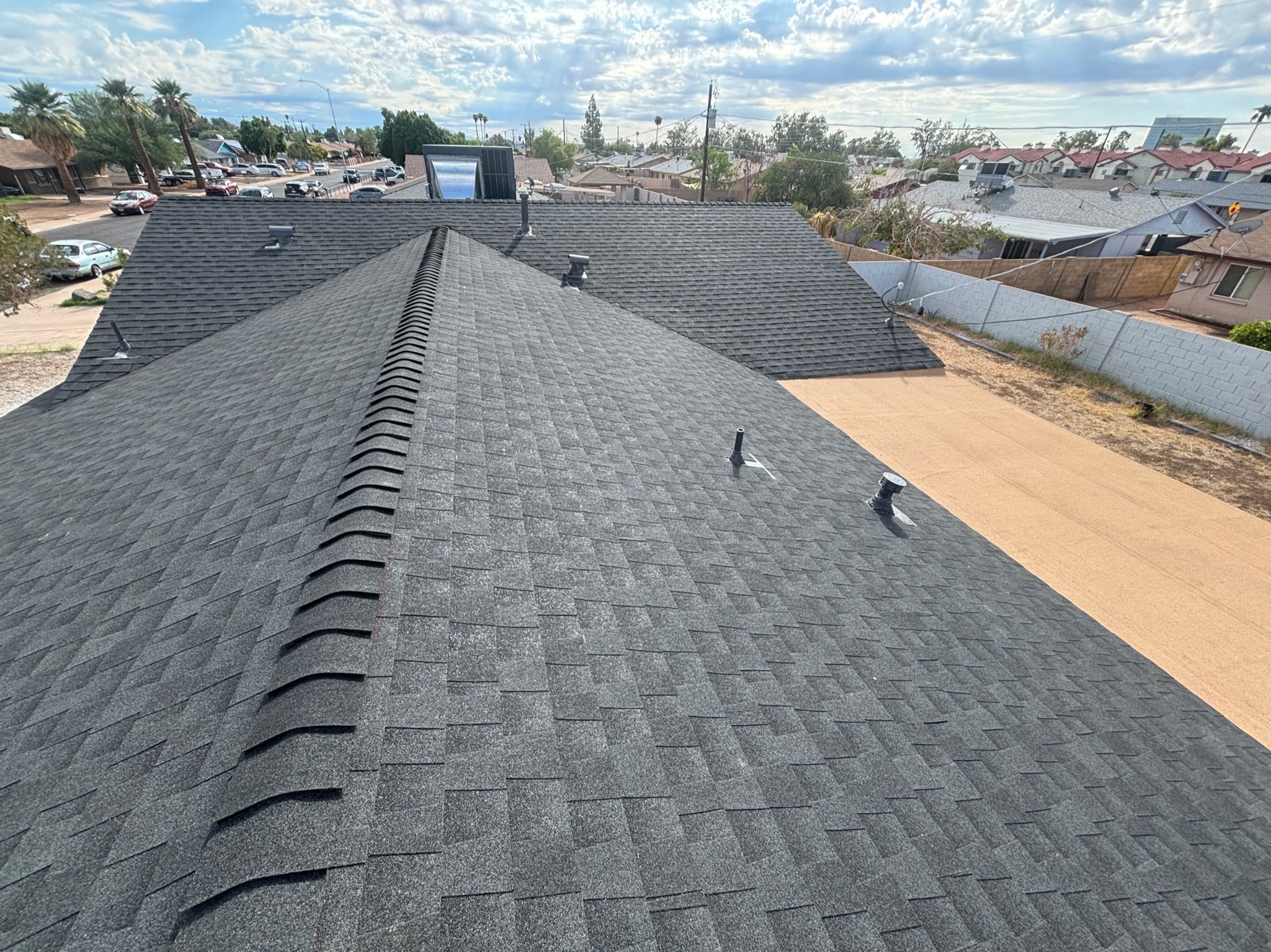 Completed asphalt shingle roof